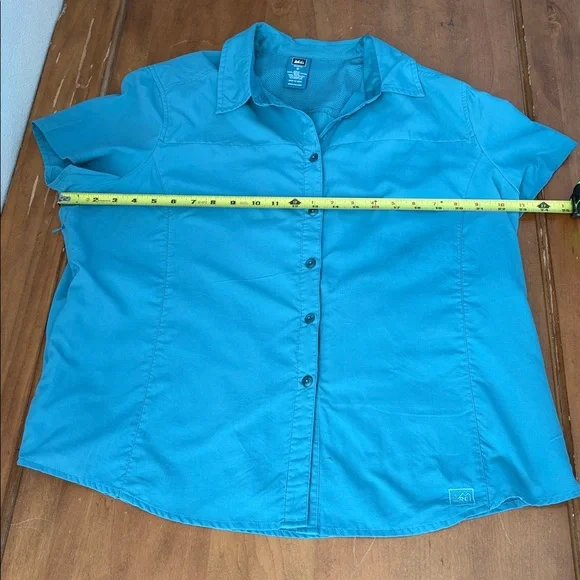 REI Tactel Nylon Turquoise Women's Short Sleeve Hiking Shirt Size 1X - Picture 7 of 12
